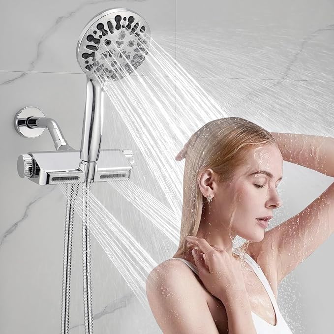 Filtered Shower Head with Handheld Combo, Hard Water Filter Shower Head with 9 - Image 7