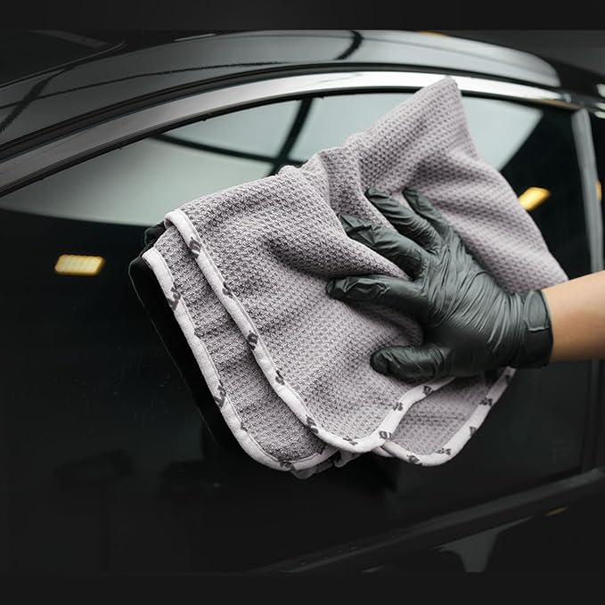 SPTA Microfiber Drying Towel, Waffle-Weave Highly Absorbent, Scratch Free - Image 7