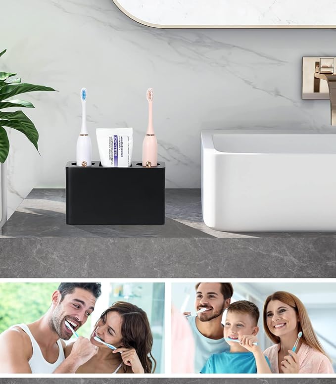 Luxspire Toothbrush Holder, 3 Slots Electric Toothbrush and Toothpaste Holder - Image 6