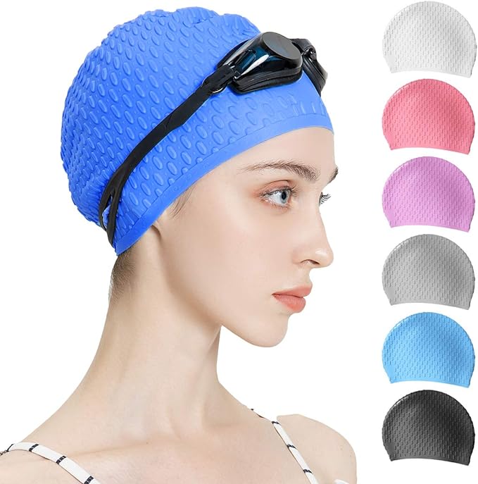 Tripsky Silicone Swim Cap, Comfortable Bathing Cap Ideal by Tripsky