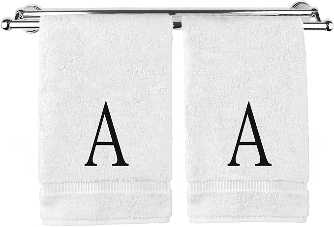 Monogrammed Hand Towel, Personalized Initial Gift, Extra Absorbent 100% Turkish by BareCotton