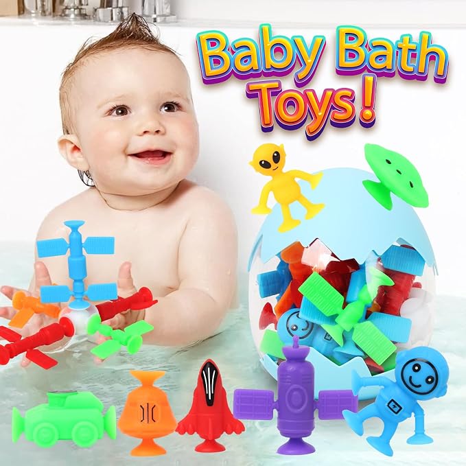 Suction Bath Toys for Kids, Silicone Suction Cup Toys, Sensory Window Building - Image 4