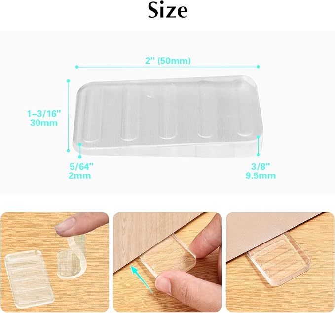 Plastic Shims 8 Pack Table Wedge Clear Toilet Shim, Levelers Adjustable Blocks - Image 2
