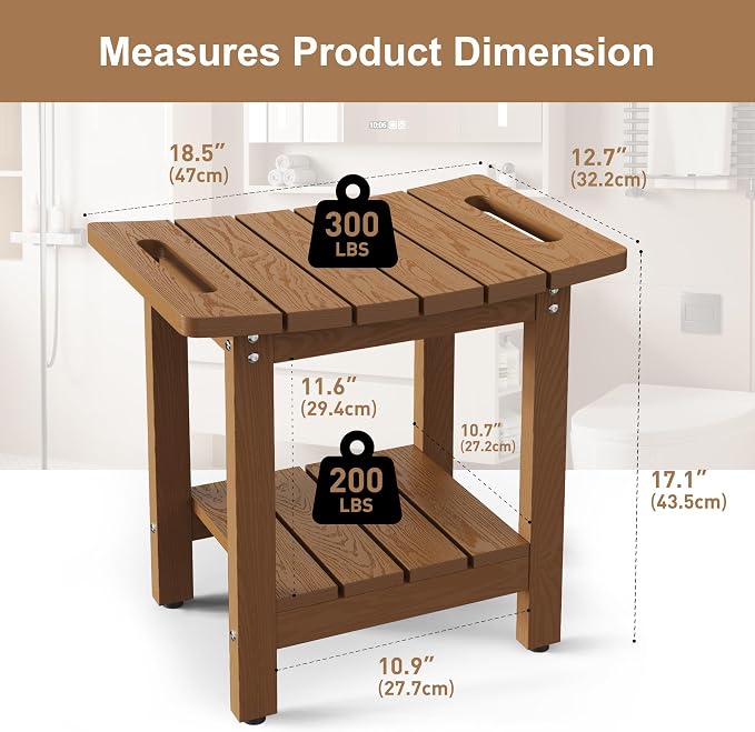 HIPS Shower Benches for Inside Shower, Shower Stool - Image 2