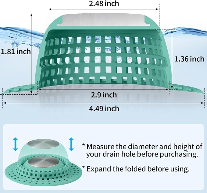 Shower Drain Hair Catcher Bathtub Drain Cover Shower Protector - Image 6