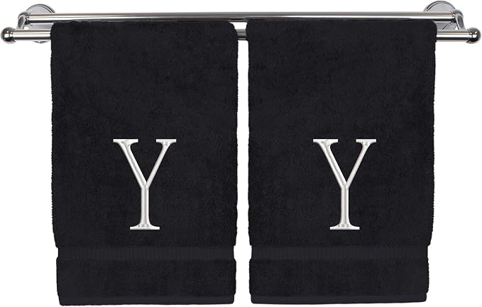 Monogrammed Hand Towel, Personalized Initial Gift, Extra Absorbent 100% Turkish by BareCotton