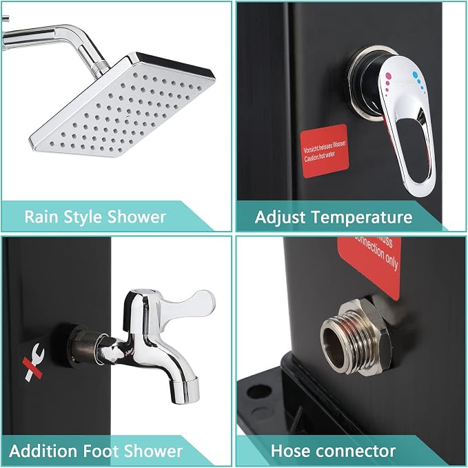 VINGLI 10.6 Gallon 7.5FT Solar Heated Shower - Image 3