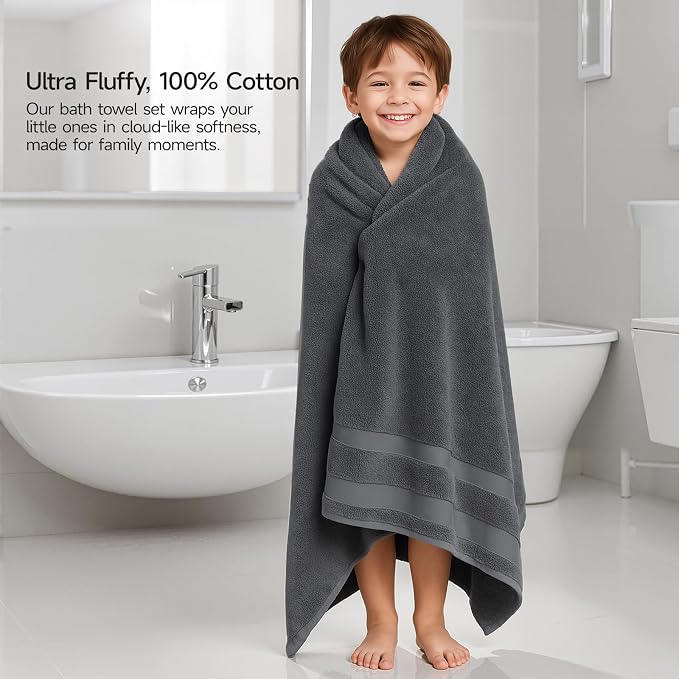 REDKISS 100% Cotton Bath Towels Set of 2, Extra Large Bath Sheets 35 X 70 Inches - Image 6