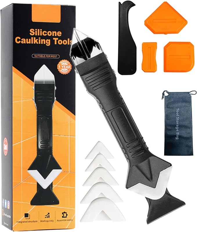Multifunctional 3-in-1 Silicone Caulking Tool kit by Unknown
