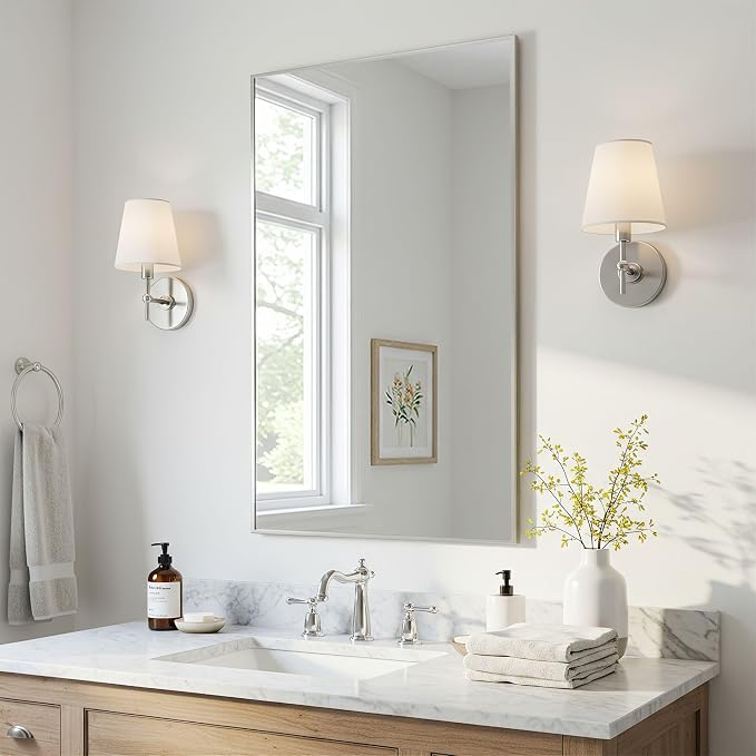 24x40 Inch Silver Bathroom Mirror by LEDLUX