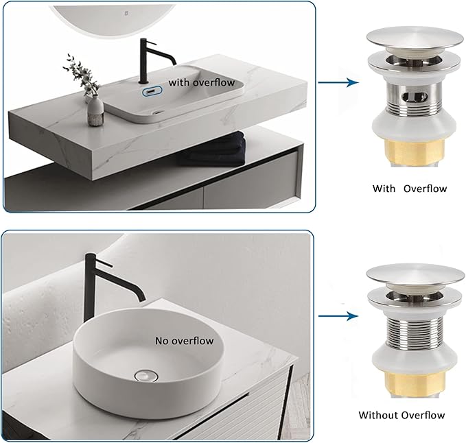 Bathroom Sink Drain, 2 Pack Drain Stopper Bathroom Sink - Image 4