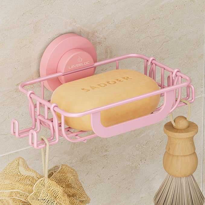LEVERLOC Soap Holder Dish with Hooks by LEVERLOC