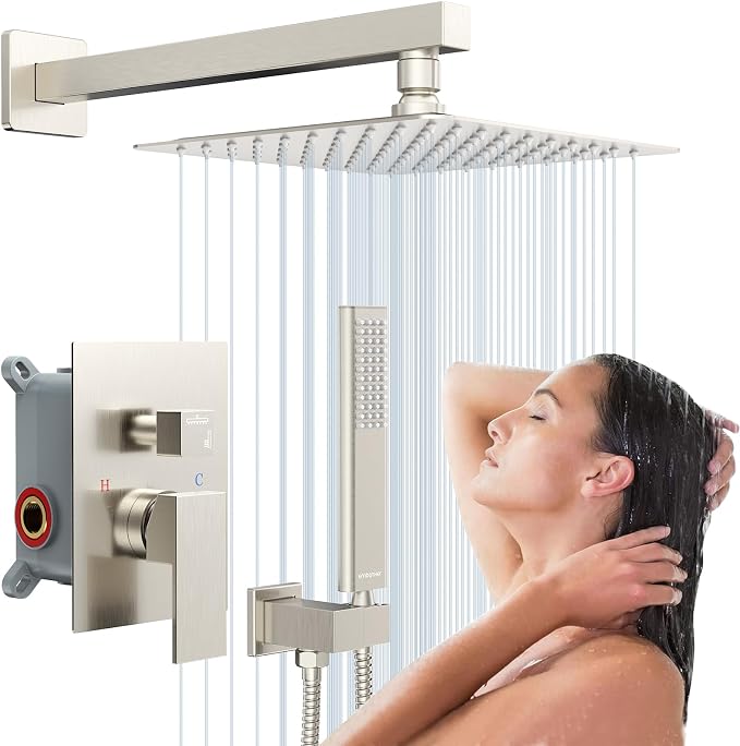 Rain Shower System Sets Faucet: EMBATHER 10 Inch Overhead Rainhead Shower Combo by EMBATHER