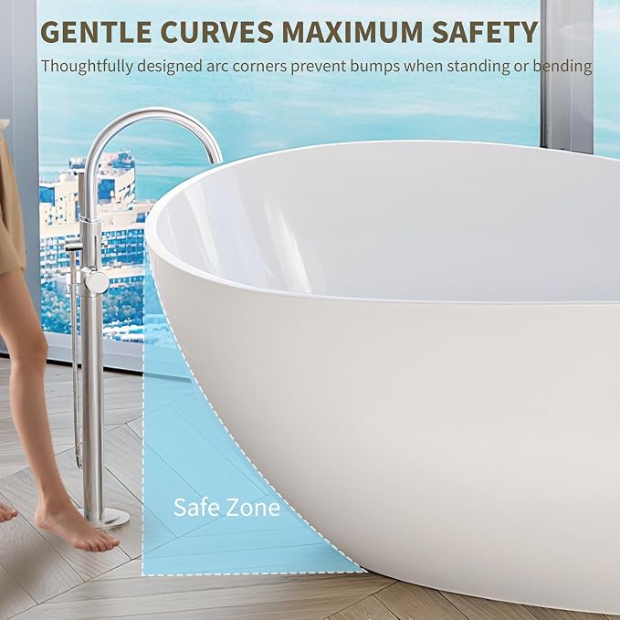 63" Freestanding Solid Surface Bathtub - Image 8