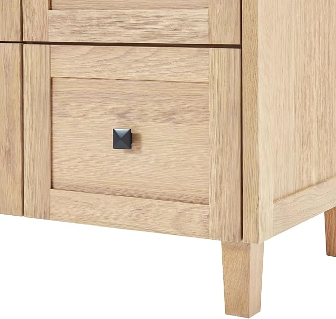 ARIEL Monroe 48 inch Bathroom Vanity Without Sink in White Oak, Bathroom Base - Image 9