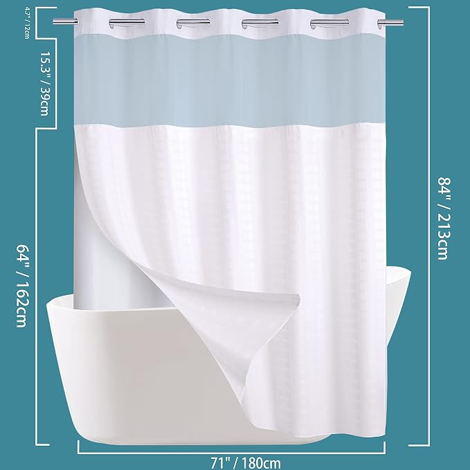 Conbo Mio Extra Long No Hook Shower Curtain - Image 6