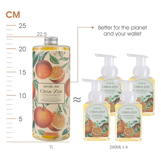 ROMIIE ZOI Citrus Zest Foaming Hand Soap Refill Gift Set – 3 Pack - Image 5
