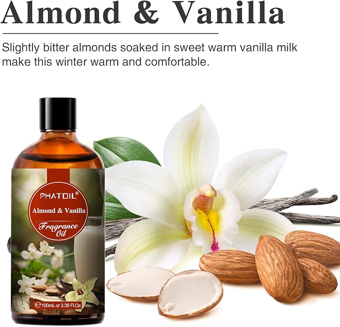 PHATOIL 3.38FL.OZ Almond Vanilla Fragrance Oils - Image 2