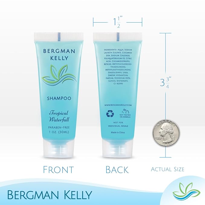 BERGMAN KELLY Hotel Toiletries Bundle 4-Piece Set: 25 Round Bar Soap, 25 Shampoo - Image 3