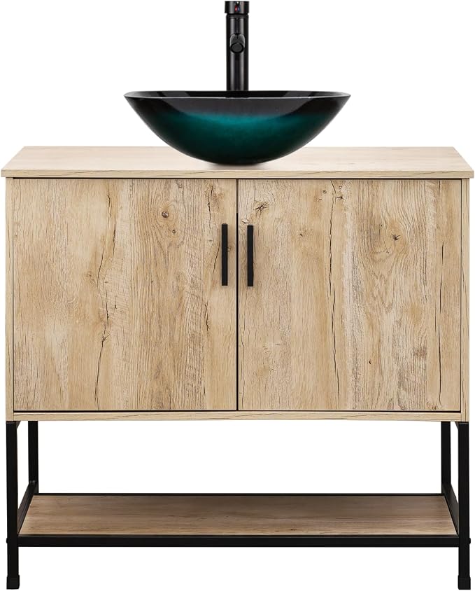 UEV Rustic Oak 36" Bathroom Vanity - Image 9