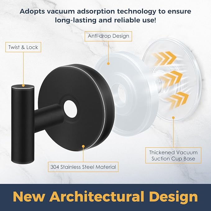 Heavy Duty Suction Cup Hooks for Glass Window, Removable Shower Hooks for - Image 3