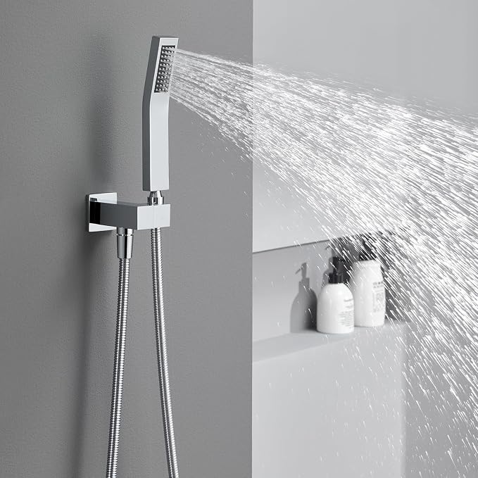 Shower System 12 Inches Rain Shower Combo Set Chrome Ceiling Mount Shower - Image 9