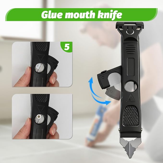 Caulking Tool 6 in 1 Sealant Finishing Tool & Grout Remover Scraper - Image 5