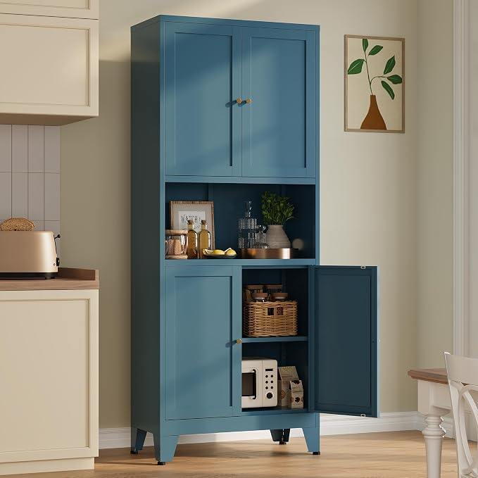 Metal Pantry Cabinet, Tall Kitchen Cabinet - Image 8