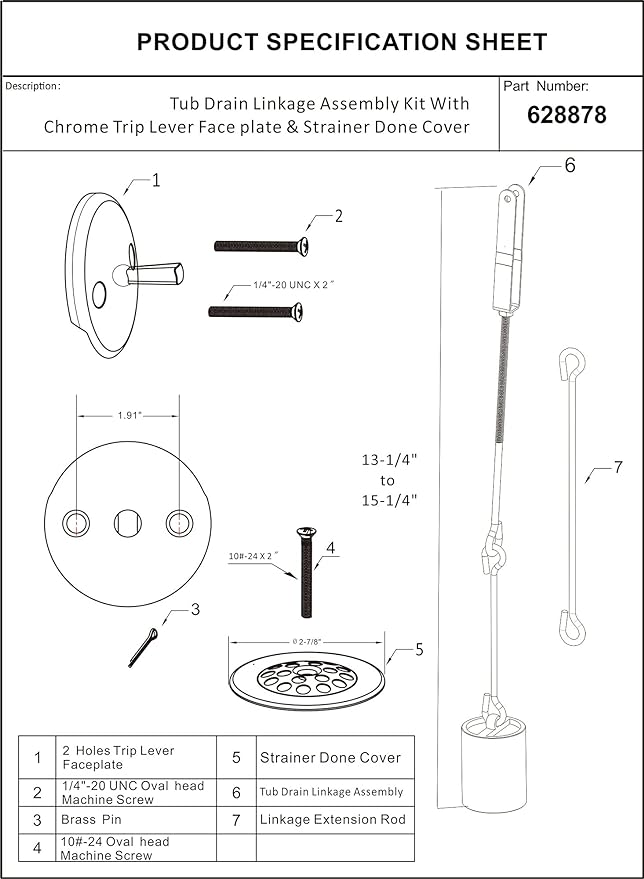 Tub Drain Linkage Assembly - Image 6