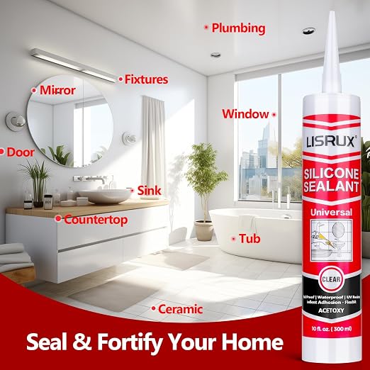 Clear Advanced Silicone Caulk & Sealant, 10Oz Cartridge, 100% Waterproof RTV - Image 7