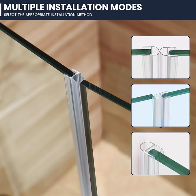 Shower Glass Door Side Seal, for 1/2" Thick Frameless Glass Door, to Stop Water - Image 2
