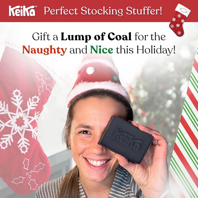 Keika Charcoal Black Soap Bar for Eczema, Men Women Teens - Image 2