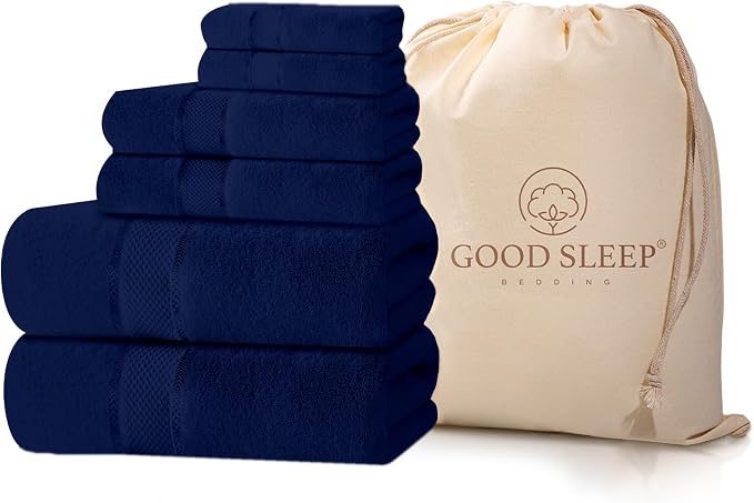 100% Cotton Bath Towel Set, 2 Bath Towel, 2 Hand Towels, 2 Wash Cloths by GoodSleepBedding