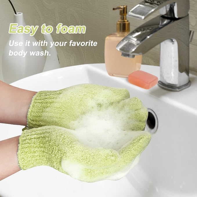 MIG4U Shower Exfoliating Scrub Gloves, Bathing Gloves Body Wash Dead Skin - Image 7