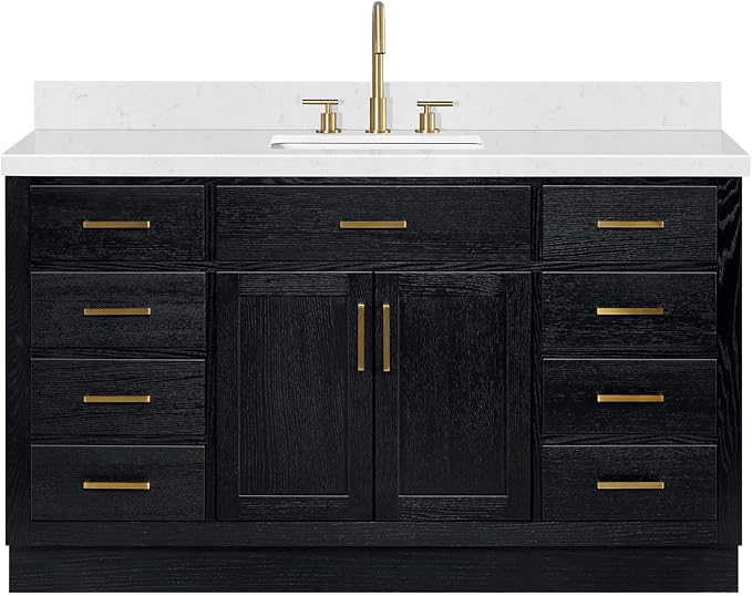 ARIEL Hepburn 60 Inch Single Rectangle Sink Bathroom Vanity - Image 11