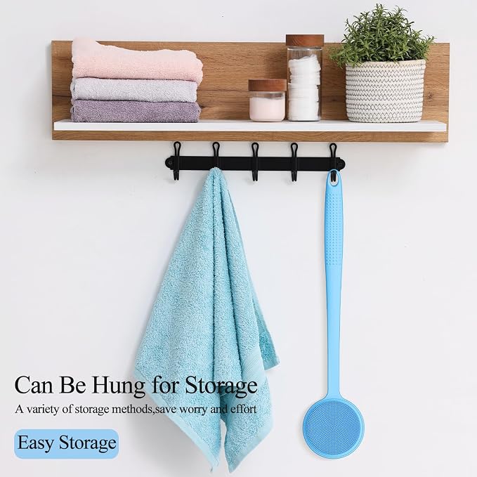 Silicone Back Scrubber for Shower, 17in Lengthen Long Handle Body Brush - Image 6