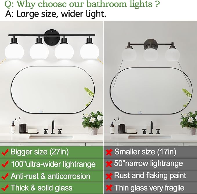 4-Light Bathroom Light Fixtures, Vanity Lights - Image 2