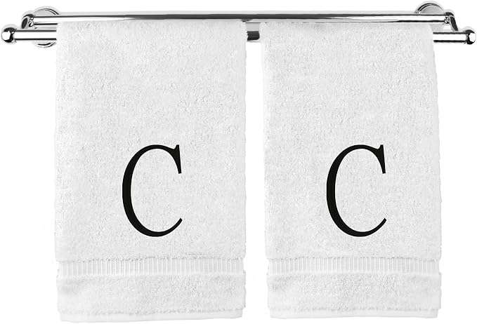 Monogrammed Hand Towel, Personalized Initial Gift, Extra Absorbent 100% Turkish by BareCotton