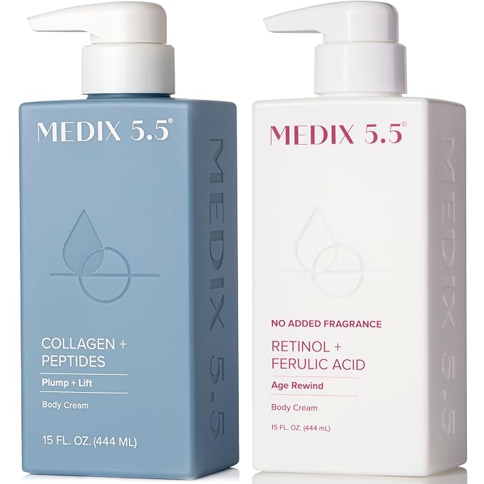 MEDIX Fragrance Free Firming Retinol Body Lotion + Collagen Peptides Cream 2pc by Medix55