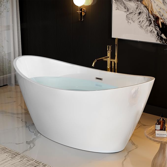 BATHTUB 67" Free Standing Tub, Luxury Acrylic Soaking Tub, Modern Stand Alone - Image 5