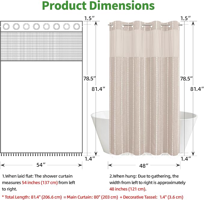 No Hook Stall Shower Curtain - Image 7