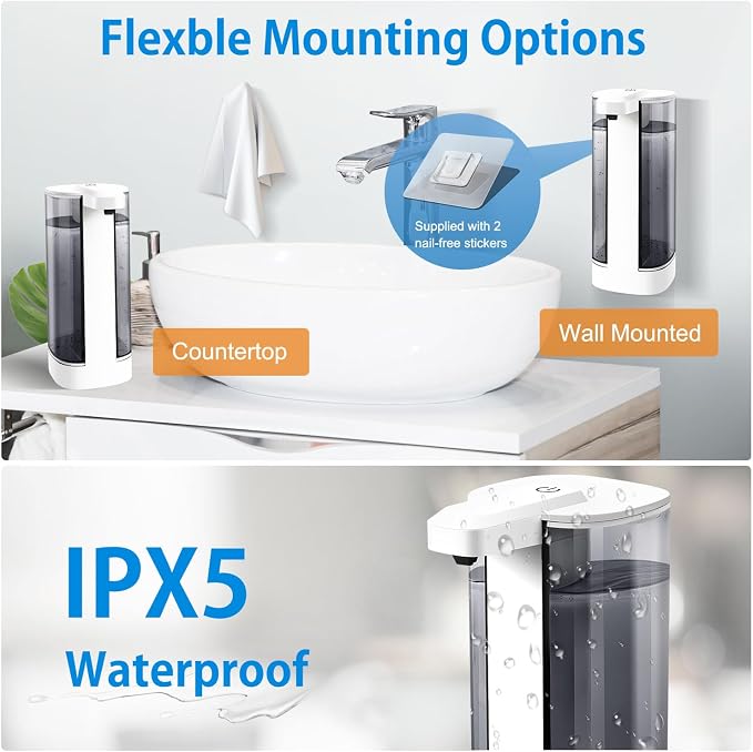 Automatic Liquid Soap Dispenser, Rechargeable, 17oz/500ml - Image 6
