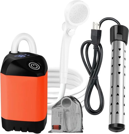 Portable Camping Shower with 2000W Heater, Long-Lasting 7800mAh Rechargeable by MarvinnanSlykeDirect