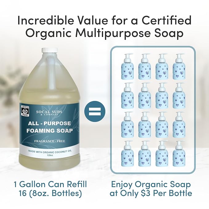 SoCal Suds & Company 128oz Certified Organic Foaming Hand & Body Wash - Image 6