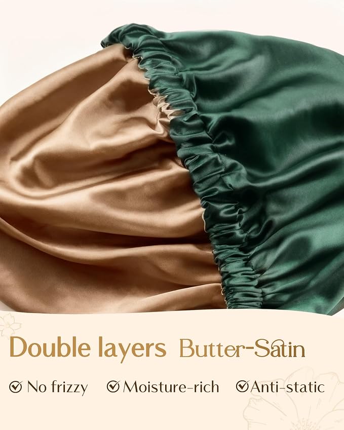 YANIBEST Adjustable Satin Bonnet Double Layer Hair Bonnet - Image 2
