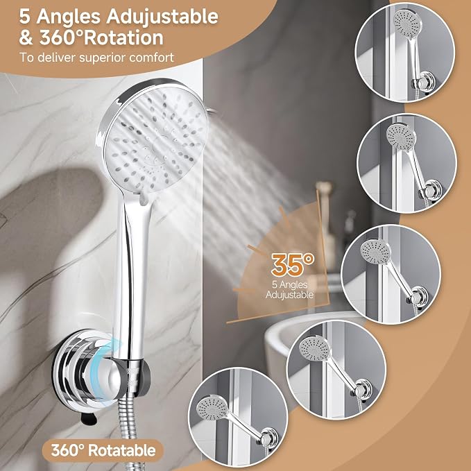 Shower Head Holder, Removable Shower Head Holder Suction - Image 3
