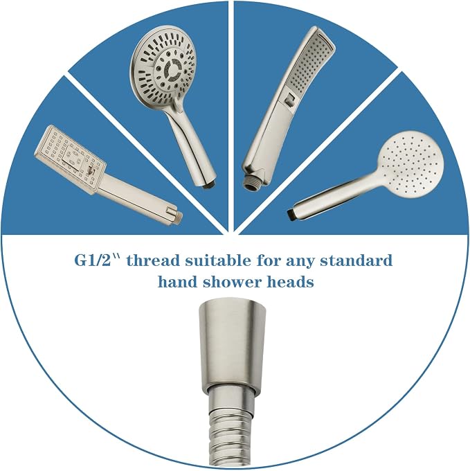 BRIGHT SHOWERS Shower Hose For Hand Held Shower Heads, 59 Inches Cord Stainless - Image 7