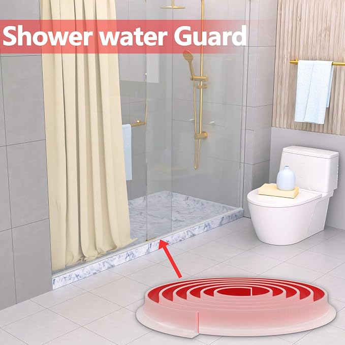 New Collapsible Shower Threshold Water Dam, Self Adhesive Silicone Waterproof - Image 7