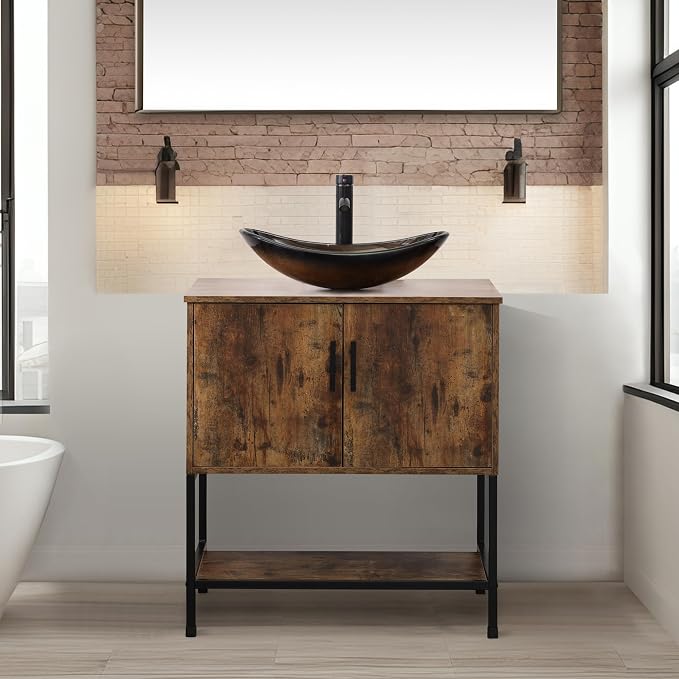 UEV Rustic Brown 30" Bathroom Vanity - Image 4