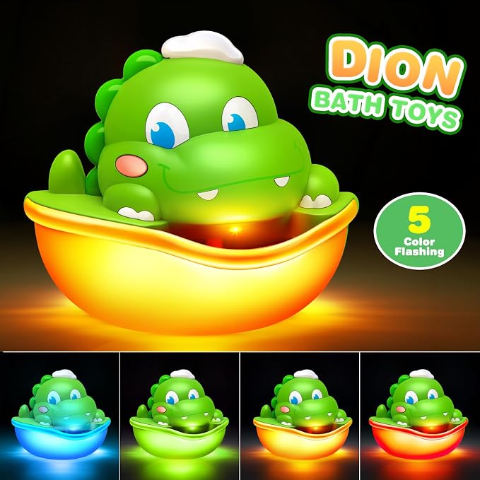 Dinosaur Baby Bath Toys Light Up Bath Bubble Machine - Image 2